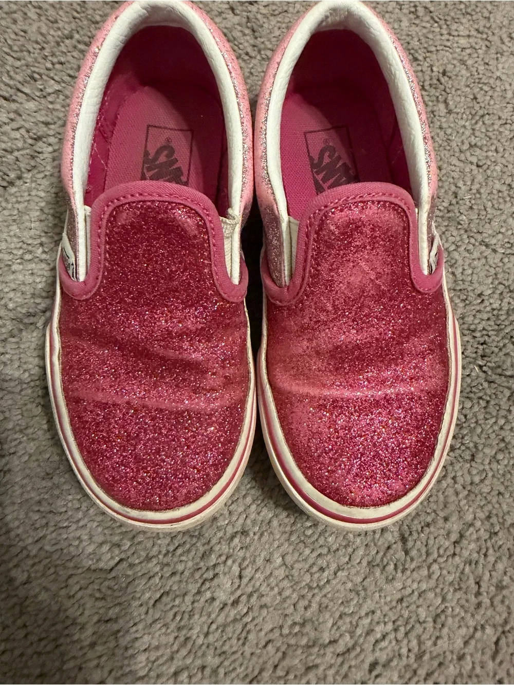 Vans Kids' Slip-On Glitter Sneakers - Pink size 11
